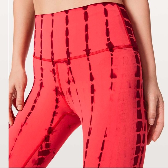 Lululemon Wunder Under Vert Shibori Persian Red Tie Dye Pattern Leggings SZ 10 - Picture 12 of 13